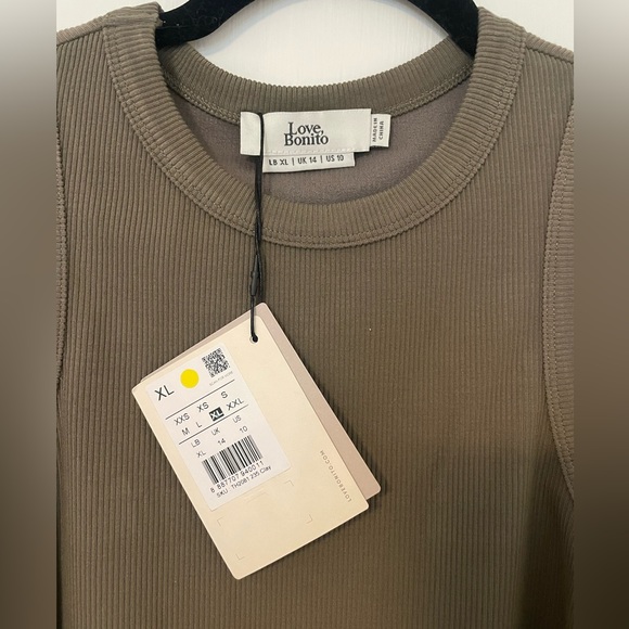 Love Bonito Sevyn Ribbed Racer Tank Top - Clay - Picture 4 of 6